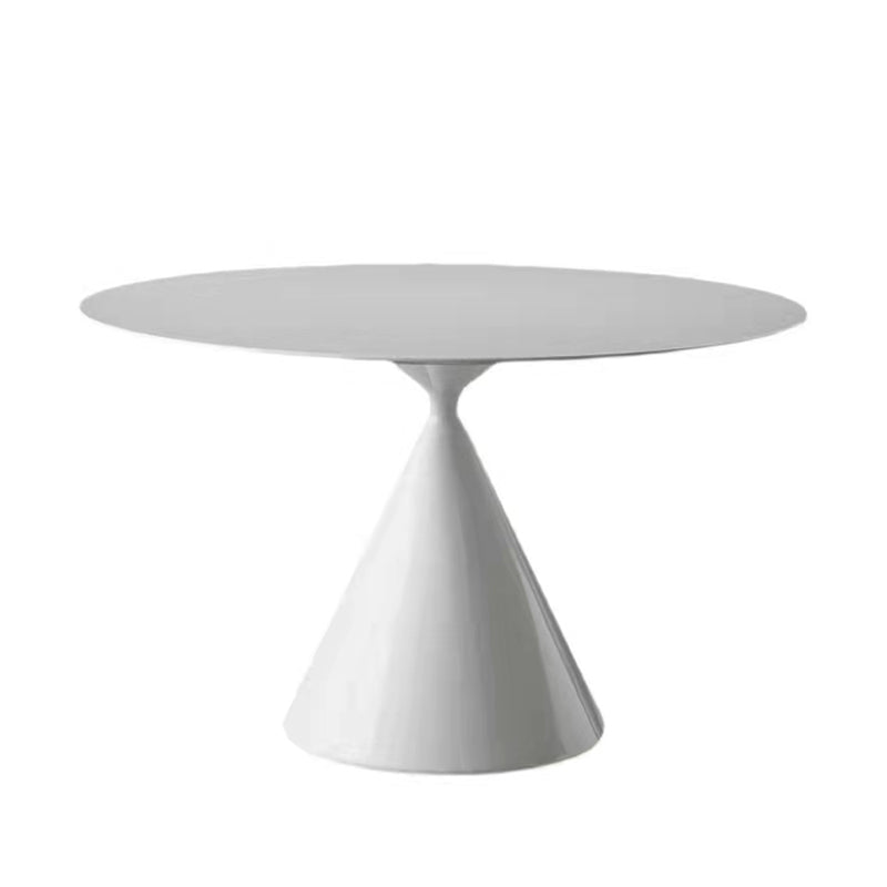 Metal Modern Style Round Dining Table Sintered Stone Top Table for Dining Room