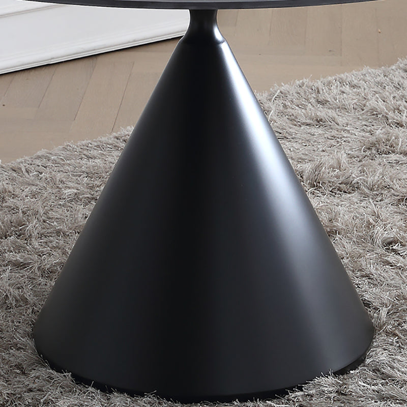 Metal Modern Style Round Dining Table Sintered Stone Top Table for Dining Room