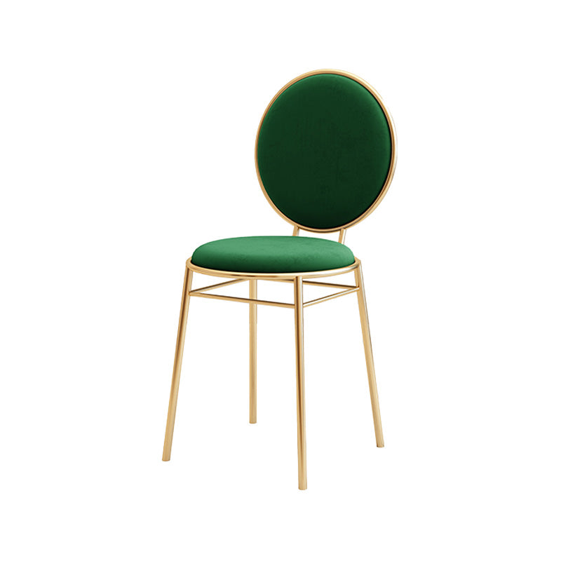Glam Style Side Chair Upholstered King Louis Back Armless Dining Chair
