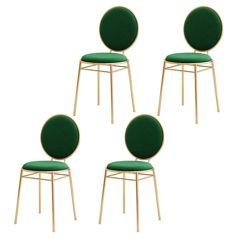 Glam Style Side Chair Upholstered King Louis Back Armless Dining Chair
