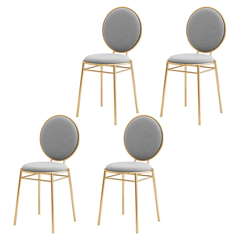 Glam Style Side Chair Upholstered King Louis Back Armless Dining Chair