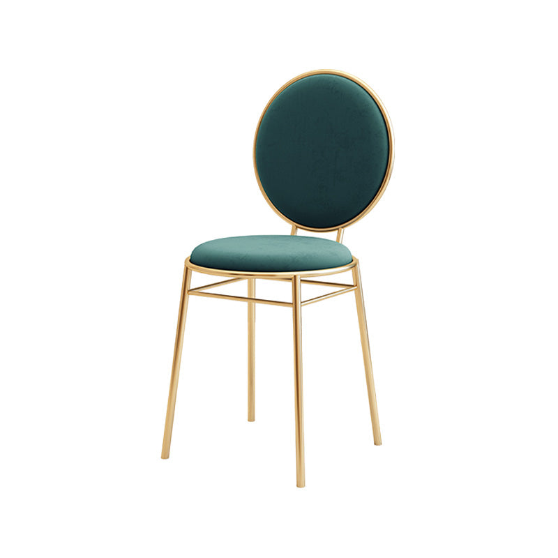 Glam Style Side Chair Upholstered King Louis Back Armless Dining Chair