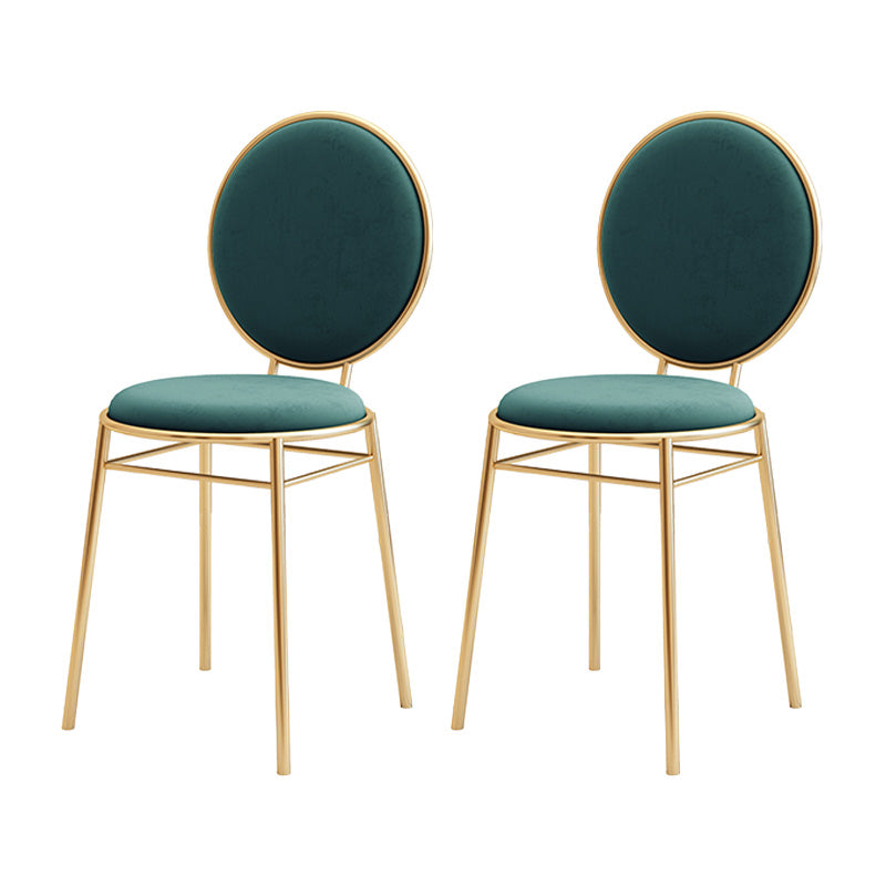 Glam Style Side Chair Upholstered King Louis Back Armless Dining Chair