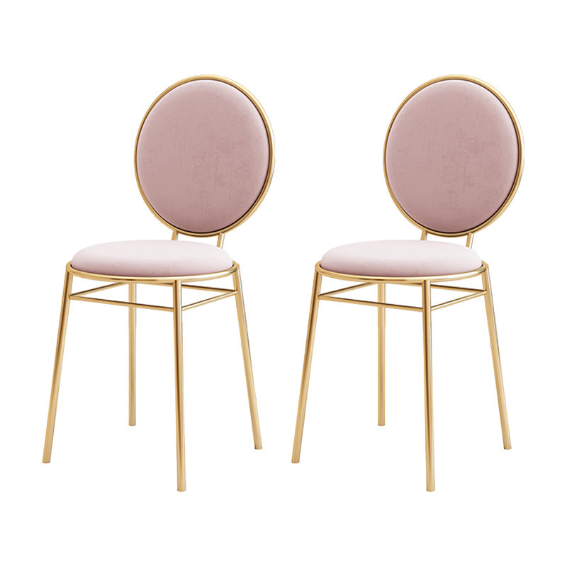 Glam Style Side Chair Upholstered King Louis Back Armless Dining Chair