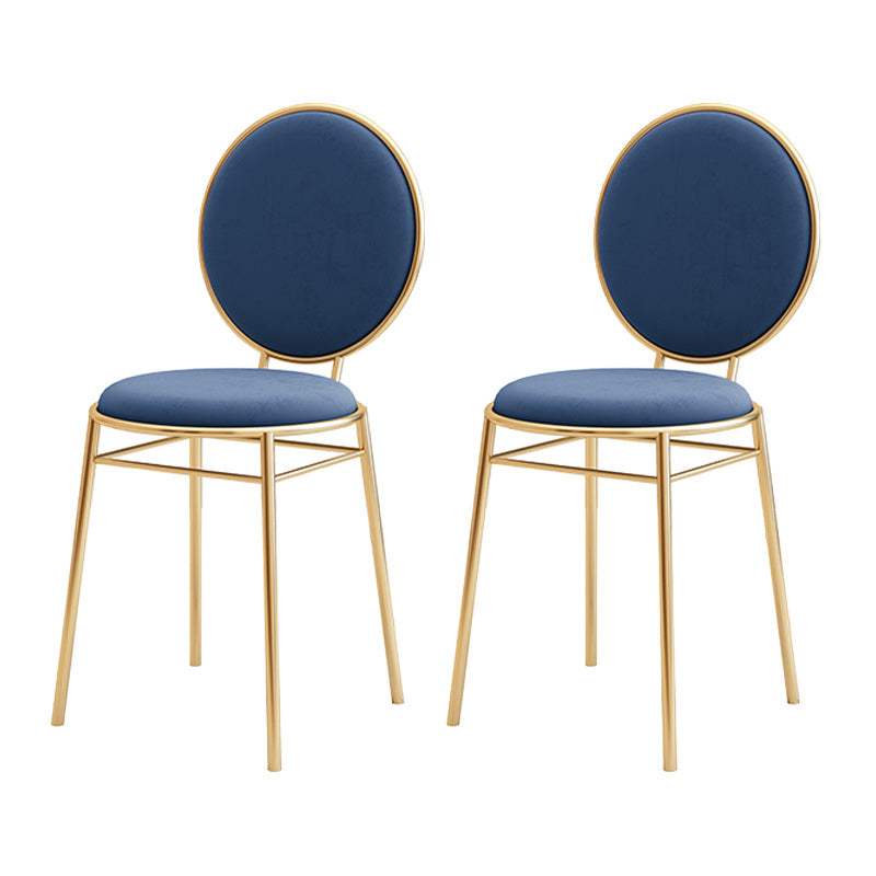 Glam Style Side Chair Upholstered King Louis Back Armless Dining Chair