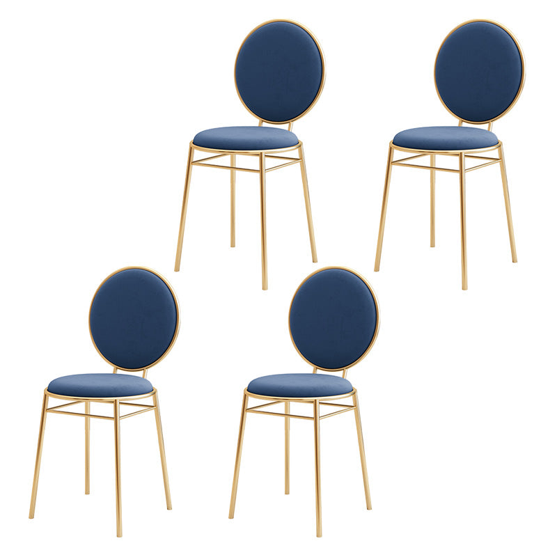 Glam Style Side Chair Upholstered King Louis Back Armless Dining Chair