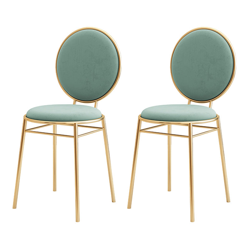 Glam Style Side Chair Upholstered King Louis Back Armless Dining Chair