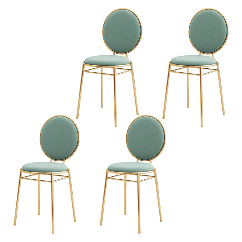 Glam Style Side Chair Upholstered King Louis Back Armless Dining Chair