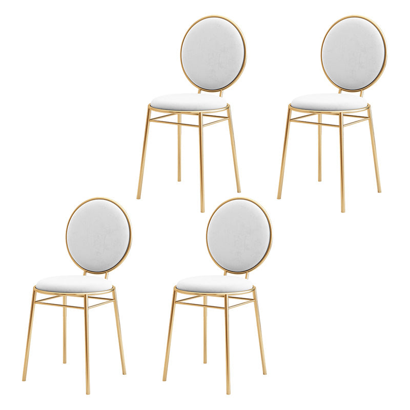 Glam Style Side Chair Upholstered King Louis Back Armless Dining Chair