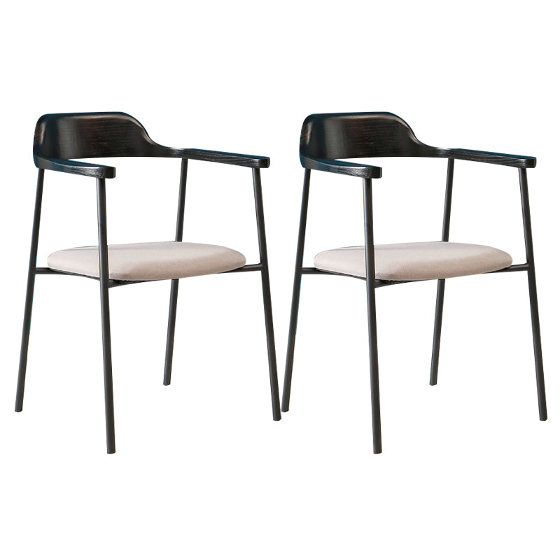 Modern Style Metal Arm Chair Open Back Indoor Dining Chair (Set of 2)