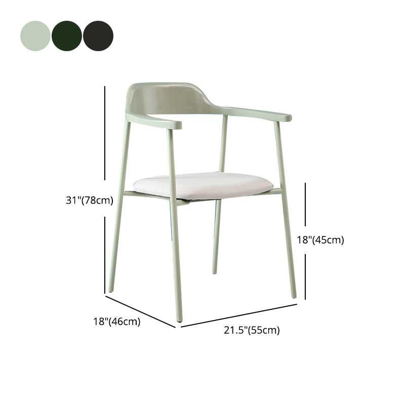 Modern Style Metal Arm Chair Open Back Indoor Dining Chair (Set of 2)