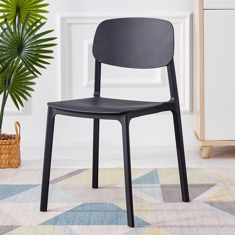 Scandinavian Plastic Armless Chair Open Back Dining Room Chair
