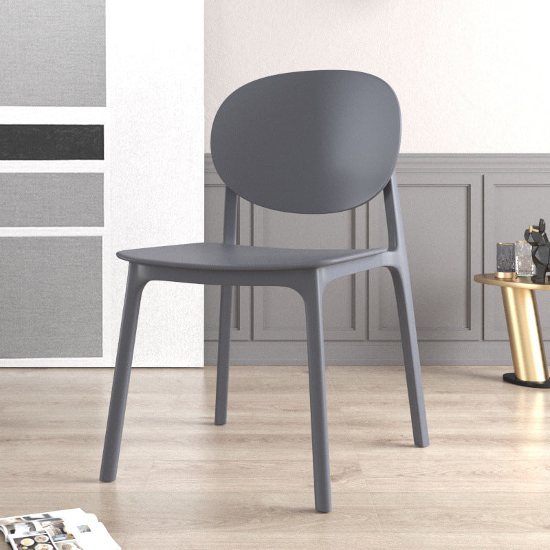 Scandinavian Plastic Armless Chair Open Back Dining Room Chair