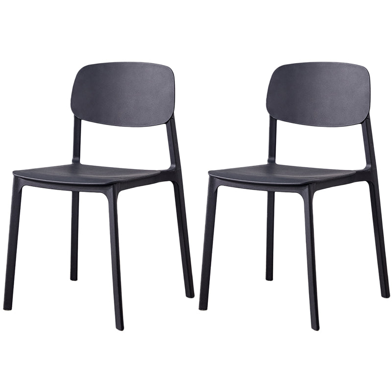 Scandinavian Plastic Armless Chair Open Back Dining Room Chair