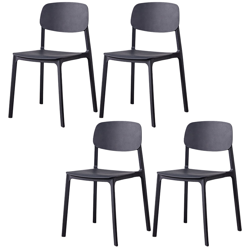 Scandinavian Plastic Armless Chair Open Back Dining Room Chair