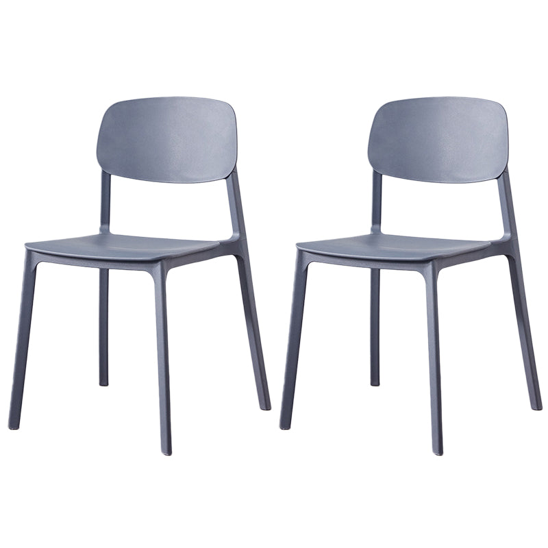 Scandinavian Plastic Armless Chair Open Back Dining Room Chair