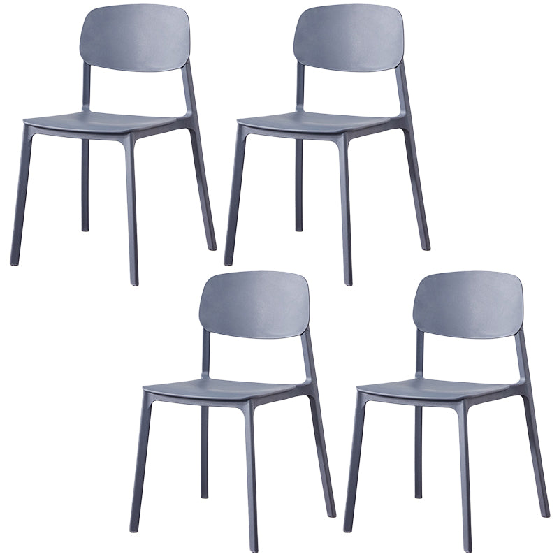 Scandinavian Plastic Armless Chair Open Back Dining Room Chair
