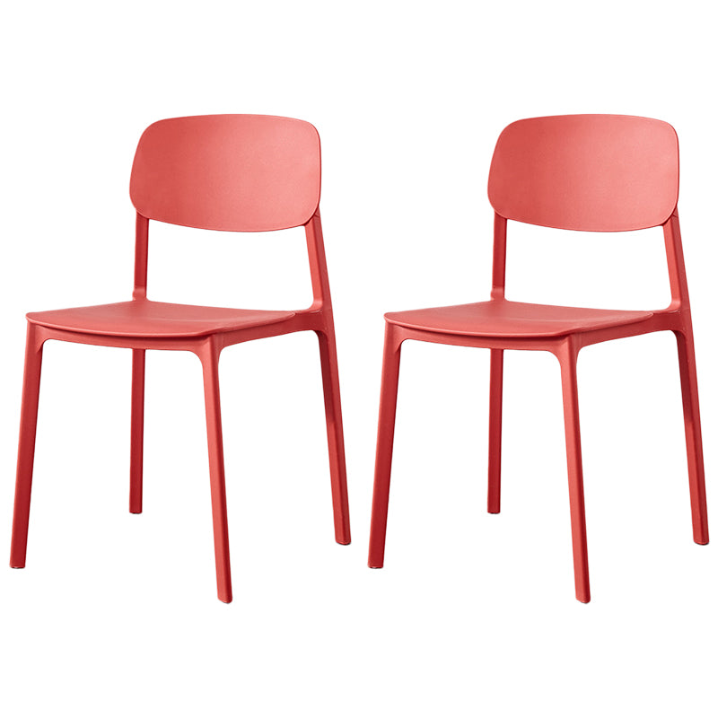 Scandinavian Plastic Armless Chair Open Back Dining Room Chair