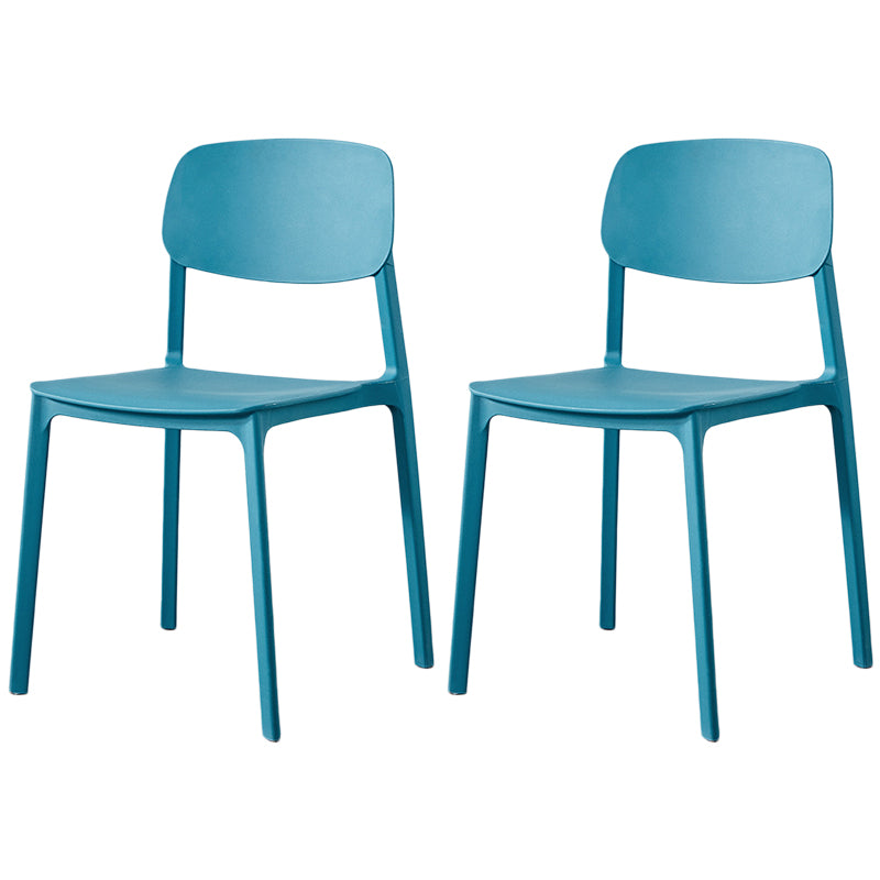 Scandinavian Plastic Armless Chair Open Back Dining Room Chair