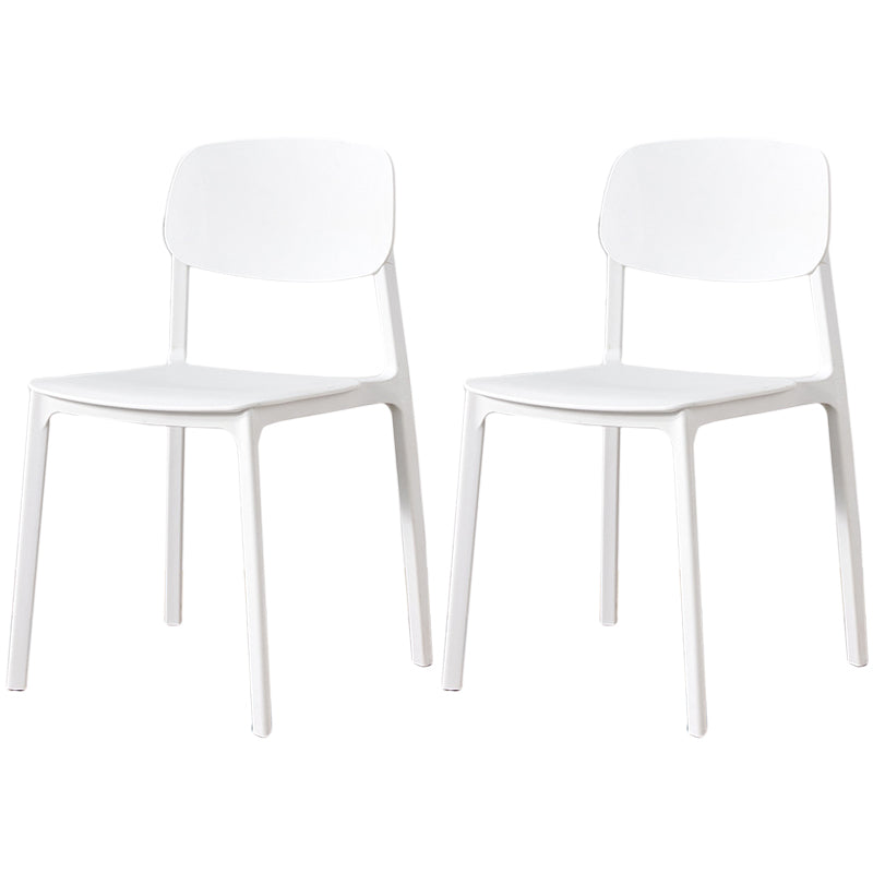 Scandinavian Plastic Armless Chair Open Back Dining Room Chair