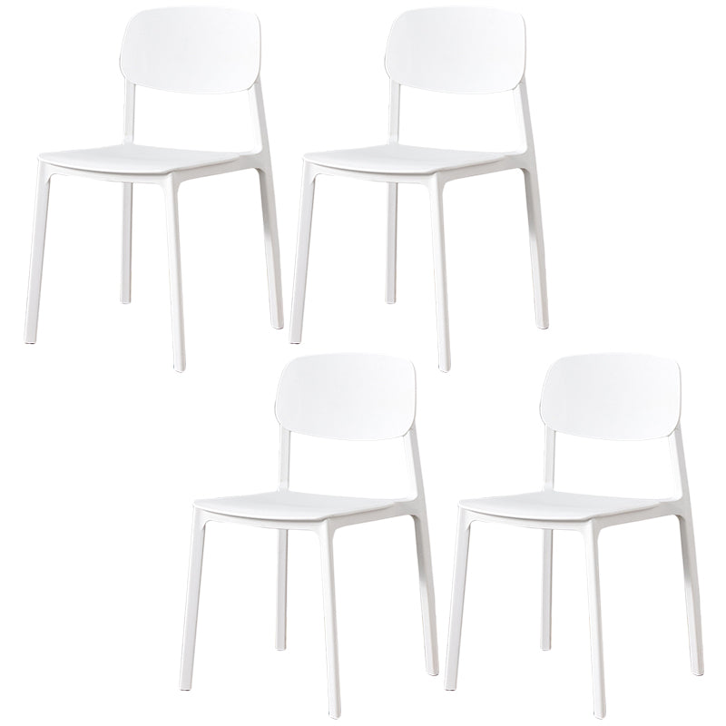 Scandinavian Plastic Armless Chair Open Back Dining Room Chair