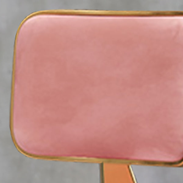 Glam Armless Backrest Counter Stool Iron Cashier Bar Stool with Flannel Cushion and Pedal