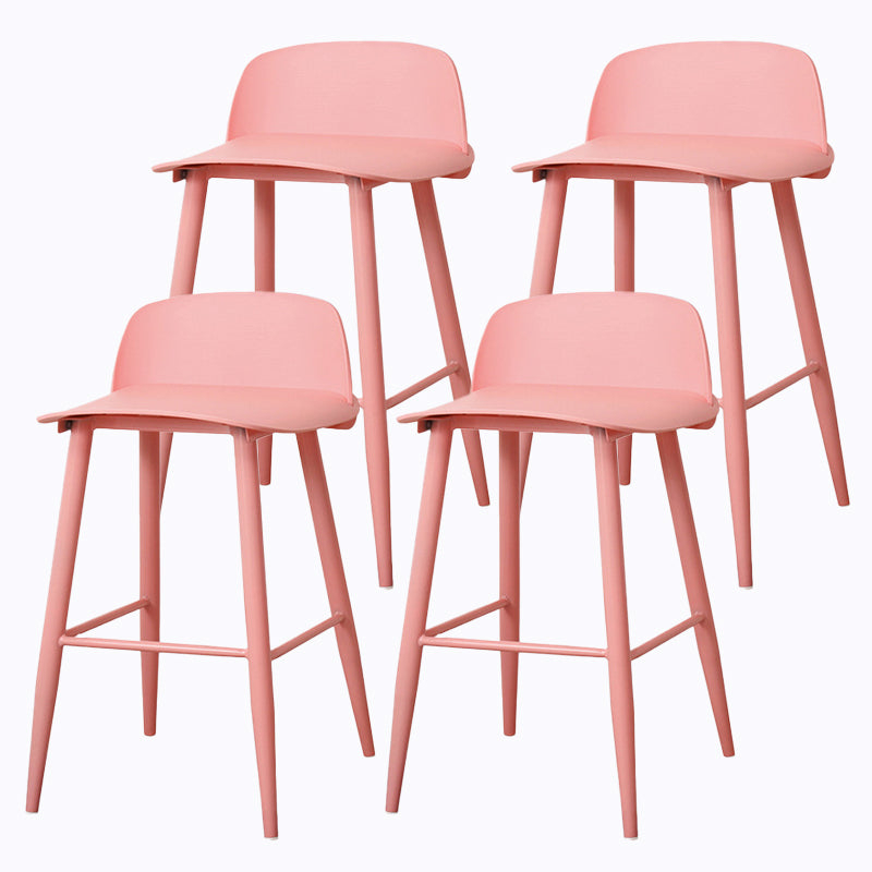 Coffee Shop Footrest Scandinavian Stool Matte Finish Plastic Barstool
