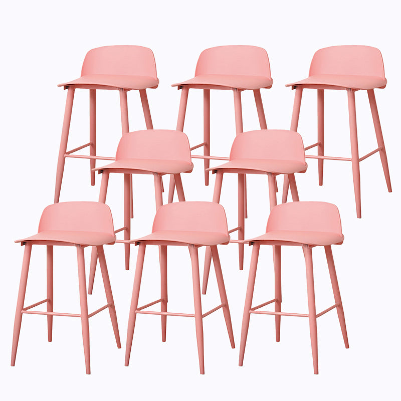 Coffee Shop Footrest Scandinavian Stool Matte Finish Plastic Barstool