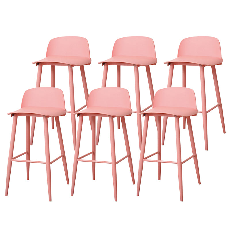 Coffee Shop Footrest Scandinavian Stool Matte Finish Plastic Barstool