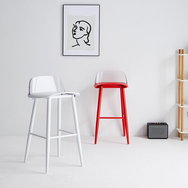 Coffee Shop Footrest Scandinavian Stool Matte Finish Plastic Barstool