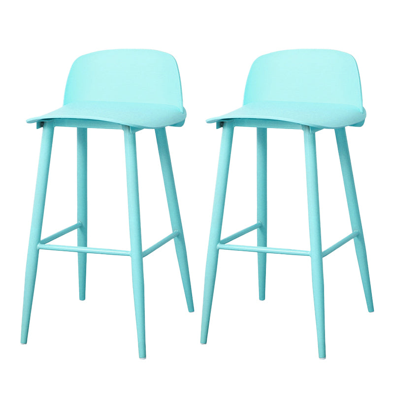 Coffee Shop Footrest Scandinavian Stool Matte Finish Plastic Barstool