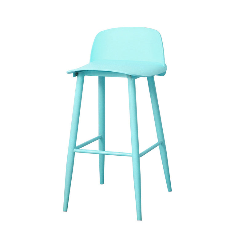 Coffee Shop Footrest Scandinavian Stool Matte Finish Plastic Barstool