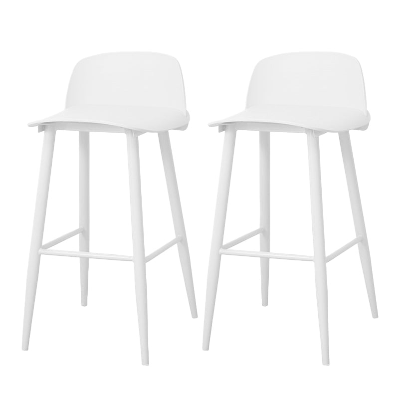 Coffee Shop Footrest Scandinavian Stool Matte Finish Plastic Barstool