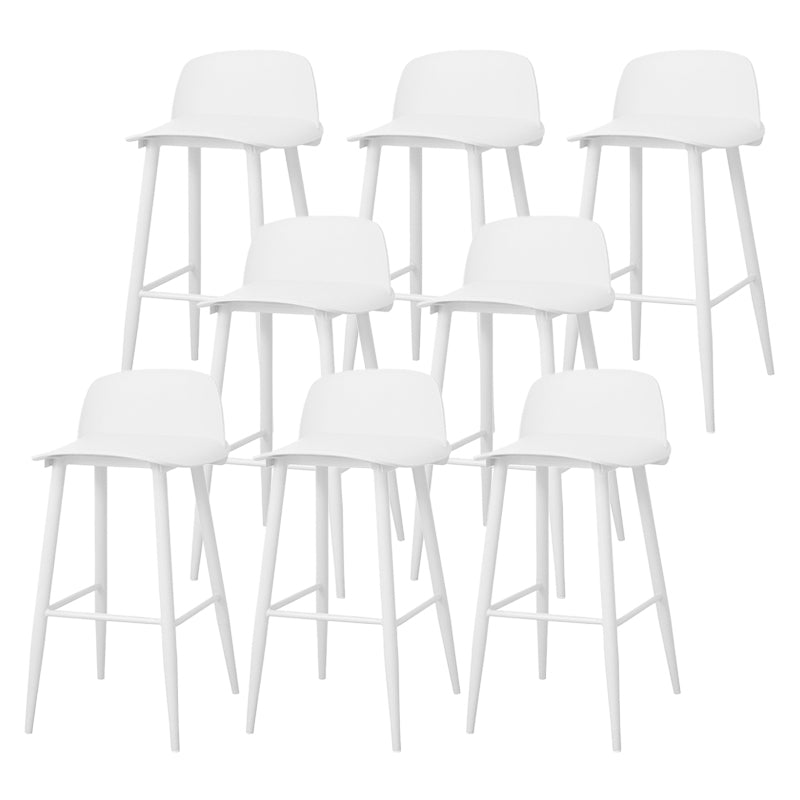 Coffee Shop Footrest Scandinavian Stool Matte Finish Plastic Barstool