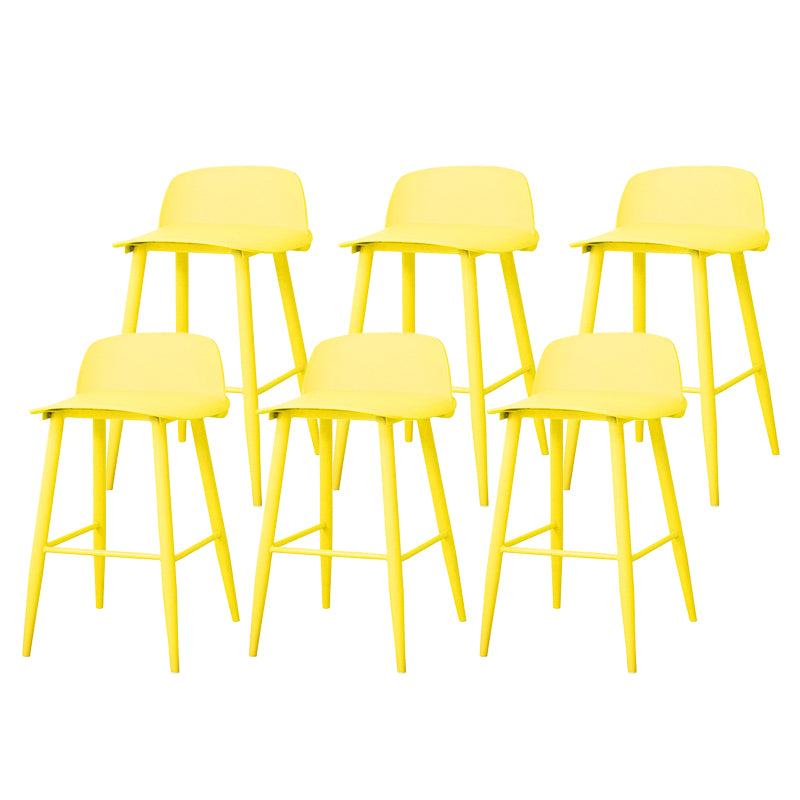 Coffee Shop Footrest Scandinavian Stool Matte Finish Plastic Barstool