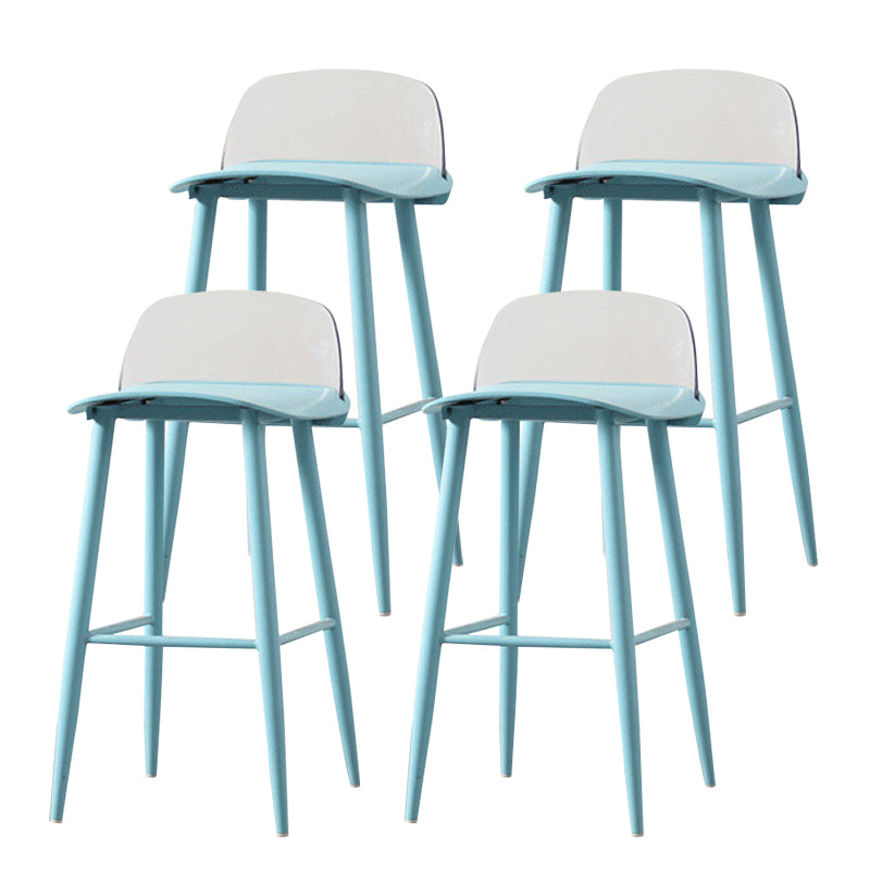 Coffee Shop Footrest Scandinavian Stool Matte Finish Plastic Barstool