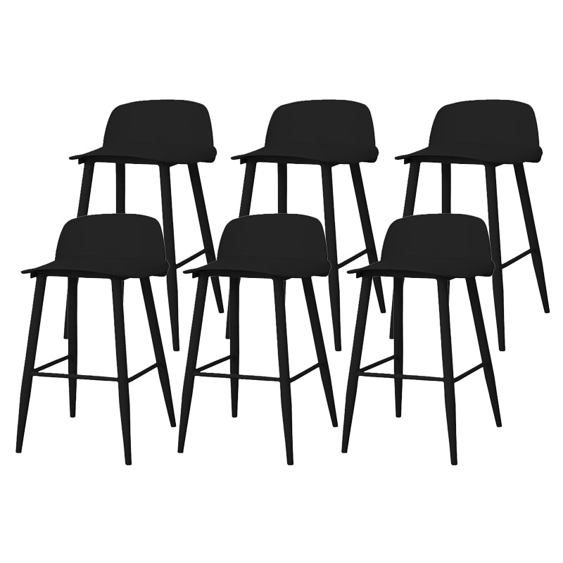 Coffee Shop Footrest Scandinavian Stool Matte Finish Plastic Barstool