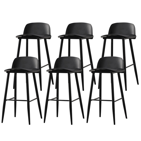 Coffee Shop Footrest Scandinavian Stool Matte Finish Plastic Barstool