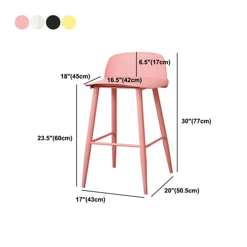 Coffee Shop Footrest Scandinavian Stool Matte Finish Plastic Barstool