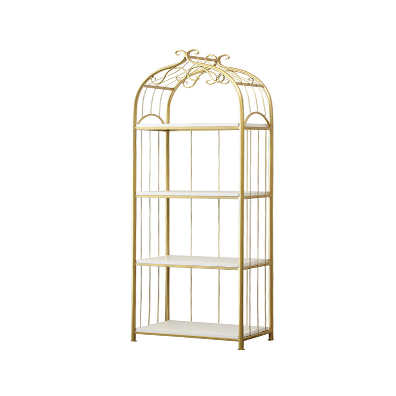 Glam Style Gold Bookshelf Metal Open Shelf Bookcase for Home