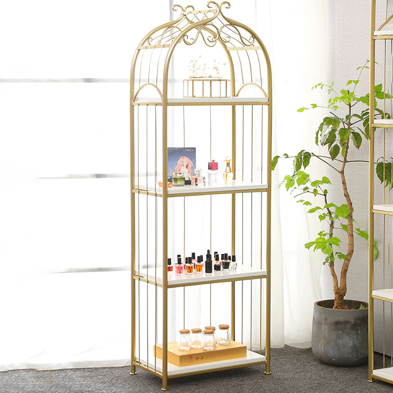 Glam Style Gold Bookshelf Metal Open Shelf Bookcase for Home