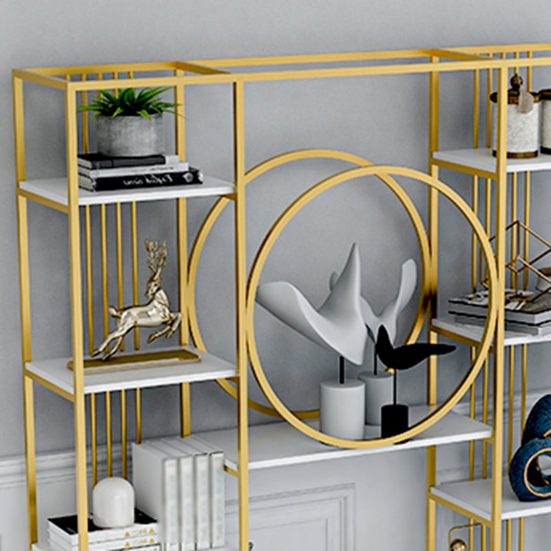 Glam Style Metal Bookshelf Etagere Open Shelf Bookcase for Home