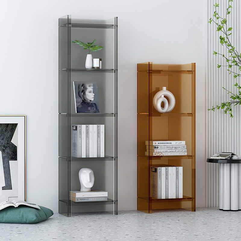 Acrylic Closed Back Standard Bookshelf Glam Vertical Bookshelf