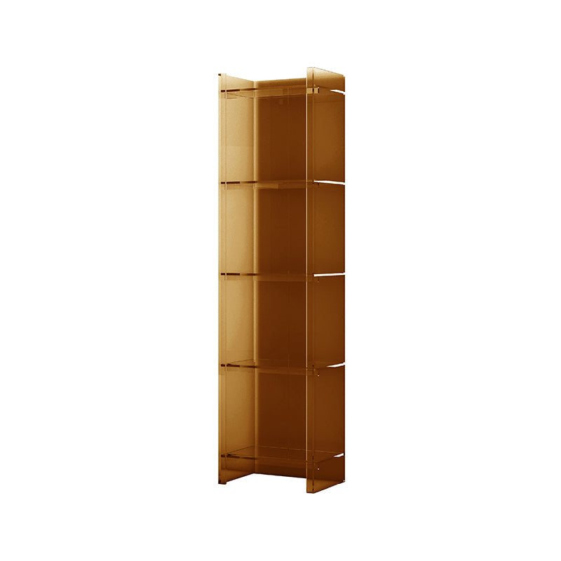 Acrylic Closed Back Standard Bookshelf Glam Vertical Bookshelf