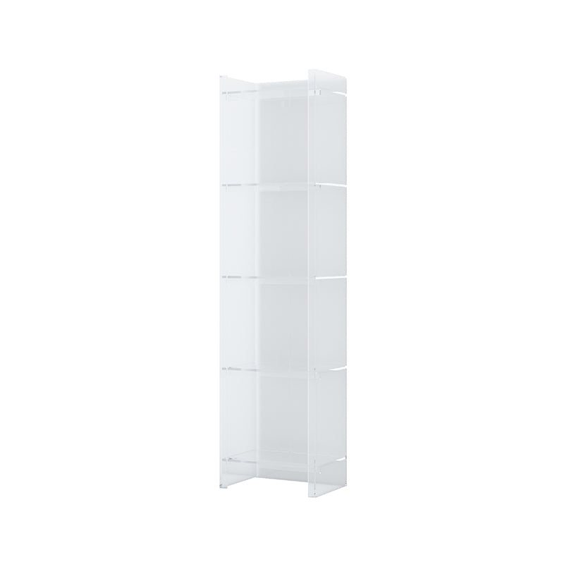Acrylic Closed Back Standard Bookshelf Glam Vertical Bookshelf