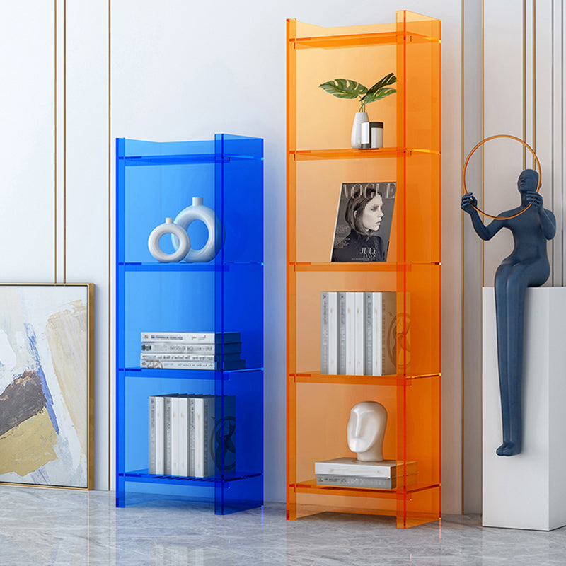 Acrylic Closed Back Standard Bookshelf Glam Vertical Bookshelf