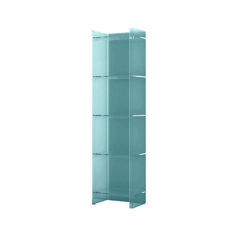 Acrylic Closed Back Standard Bookshelf Glam Vertical Bookshelf