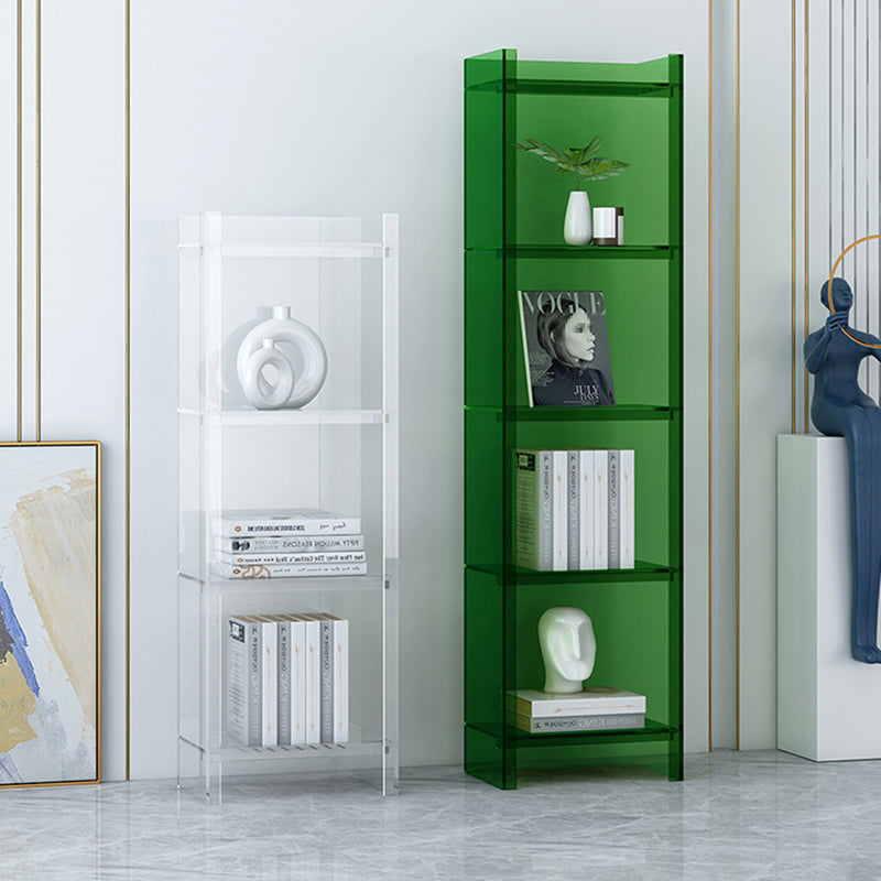 Acrylic Closed Back Standard Bookshelf Glam Vertical Bookshelf