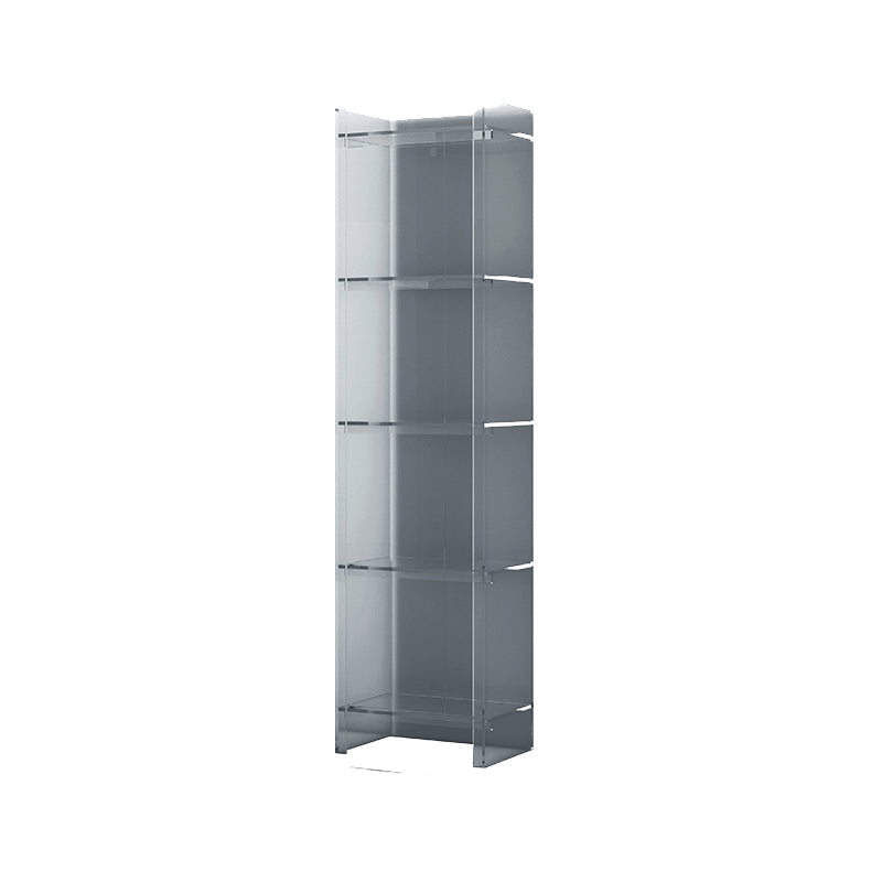 Acrylic Closed Back Standard Bookshelf Glam Vertical Bookshelf