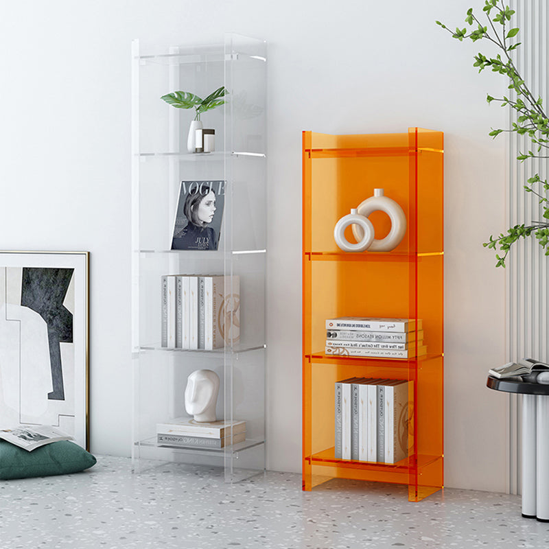 Acrylic Closed Back Standard Bookshelf Glam Vertical Bookshelf